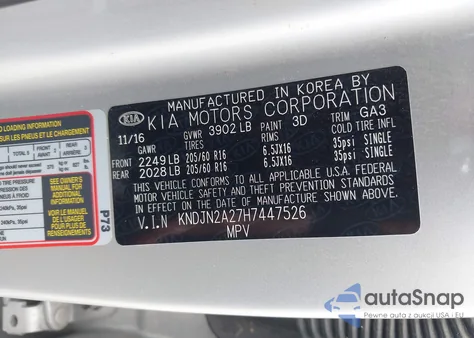 2017 Kia Soul from USA, damaged, VIN KNDJN2A27H7447526